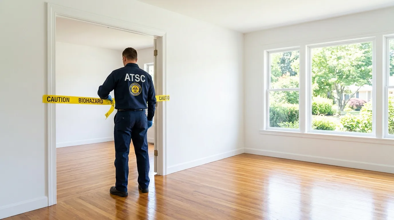 Certified biohazard cleanup crew performing Decomposition Cleanup in Rye